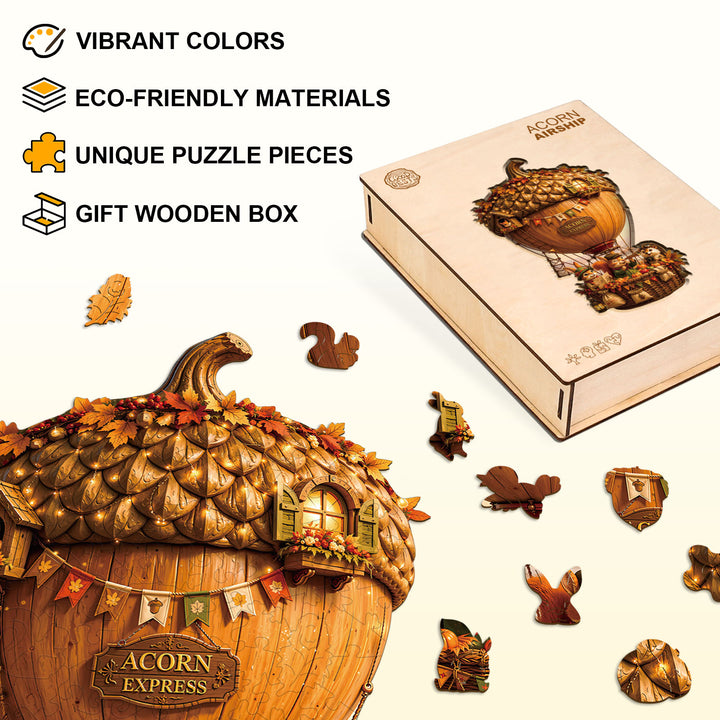 Acorn Airship Wooden Jigsaw Puzzle