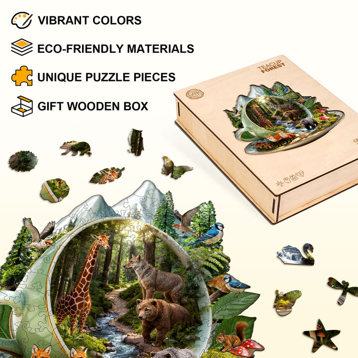 teacup forest Wooden Jigsaw Puzzle