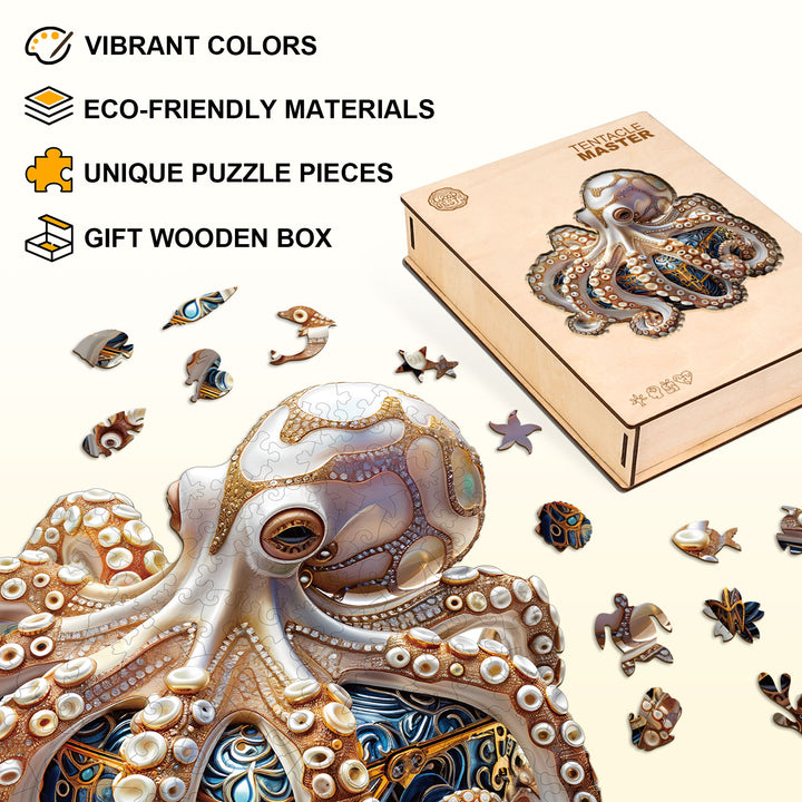 Tentacle Master Wooden Jigsaw Puzzle