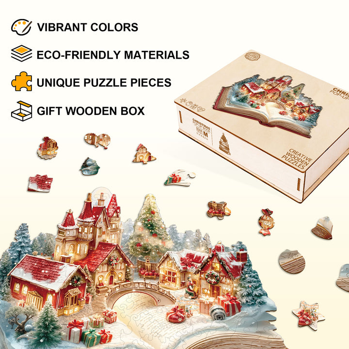 Christmas Pop-up Book Wooden Jigsaw Puzzle