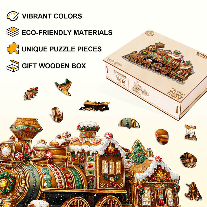 Christmas Mechanical Train-2 Wooden Jigsaw Puzzle