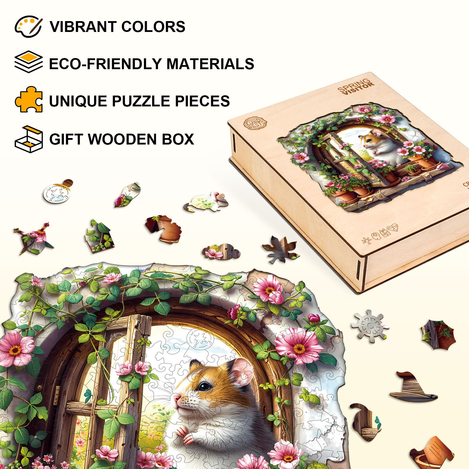 Spring Visitor Wooden Jigsaw Puzzle