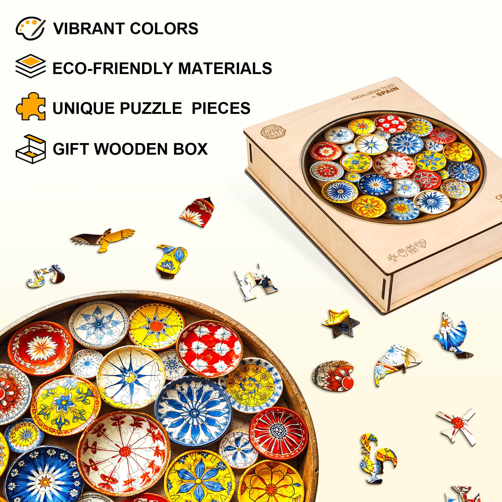 Puzzle en bois de carreaux andalous – Espagne