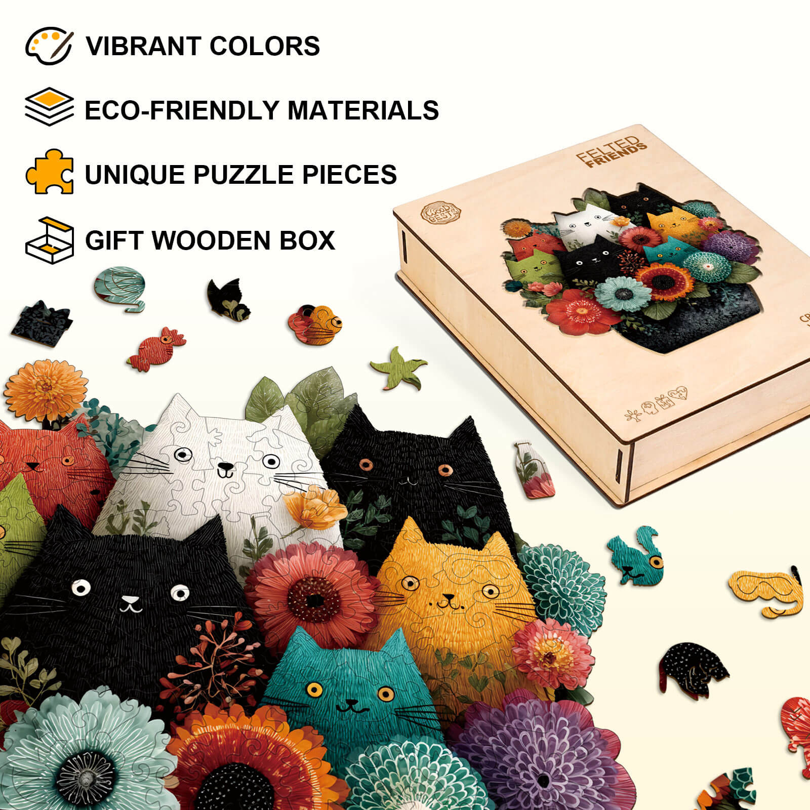 Felted Friends Wooden Jigsaw Puzzle