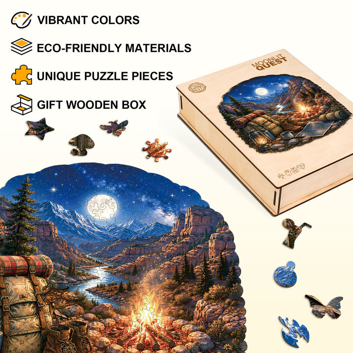 Moonlit Quest  Wooden Jigsaw Puzzle