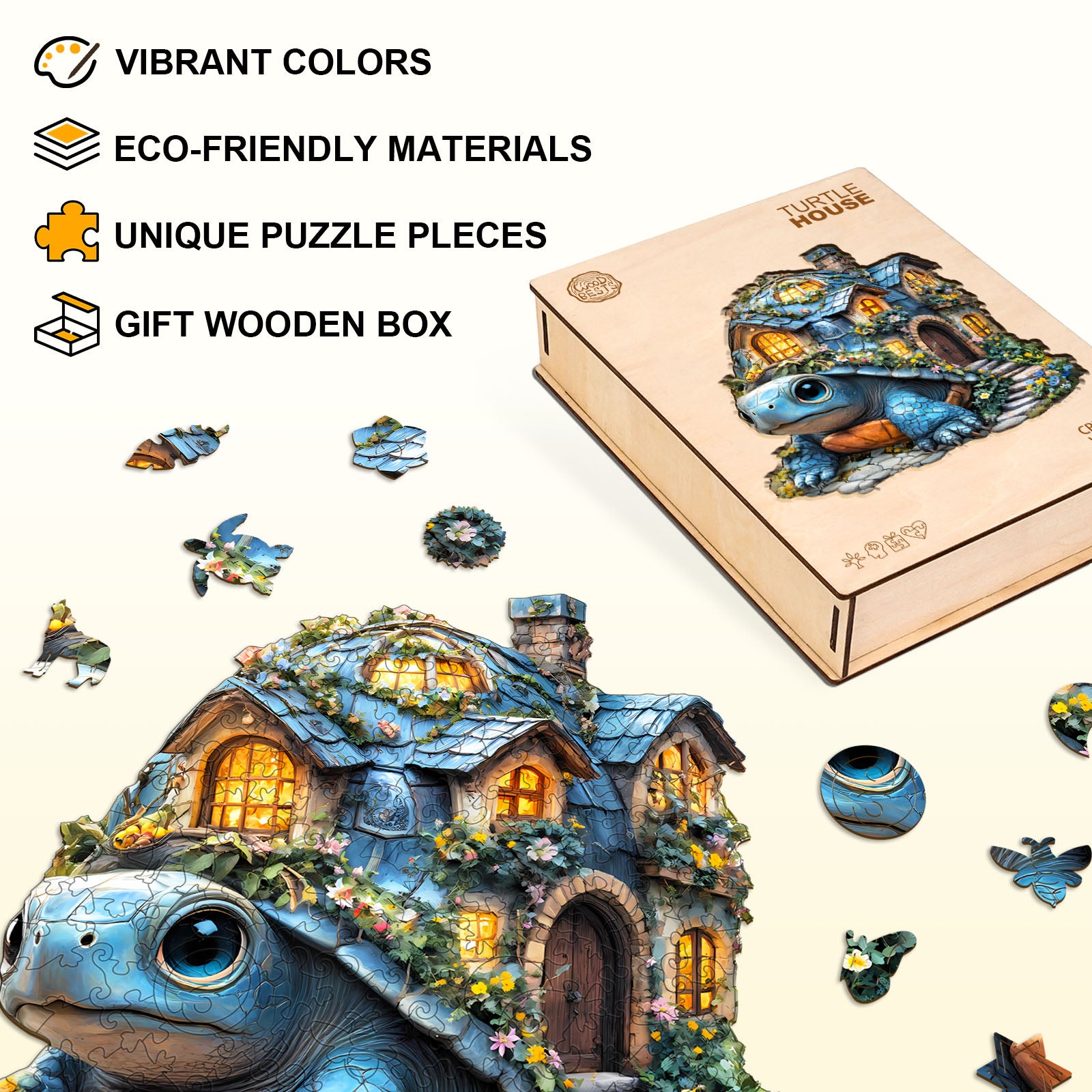 Turtle House Holz-Puzzle