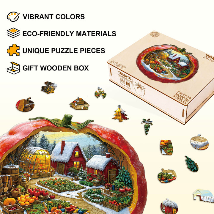 Tomato Winter Farm Wooden Jigsaw Puzzle