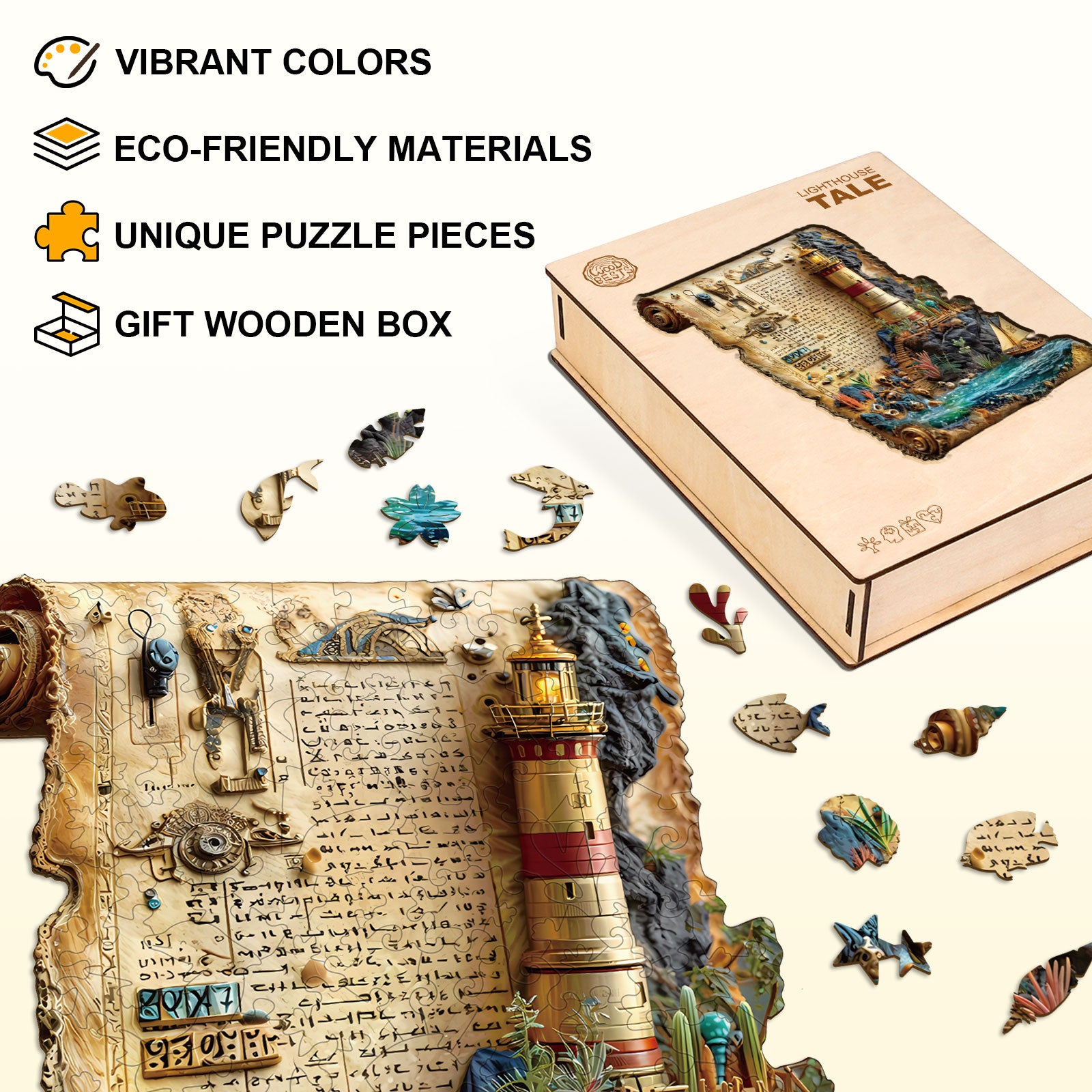 Lighthouse Tale Wooden Jigsaw Puzzle