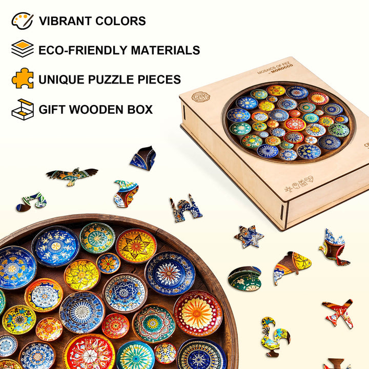 Puzzles en bois de mosaïques de Fès – Maroc