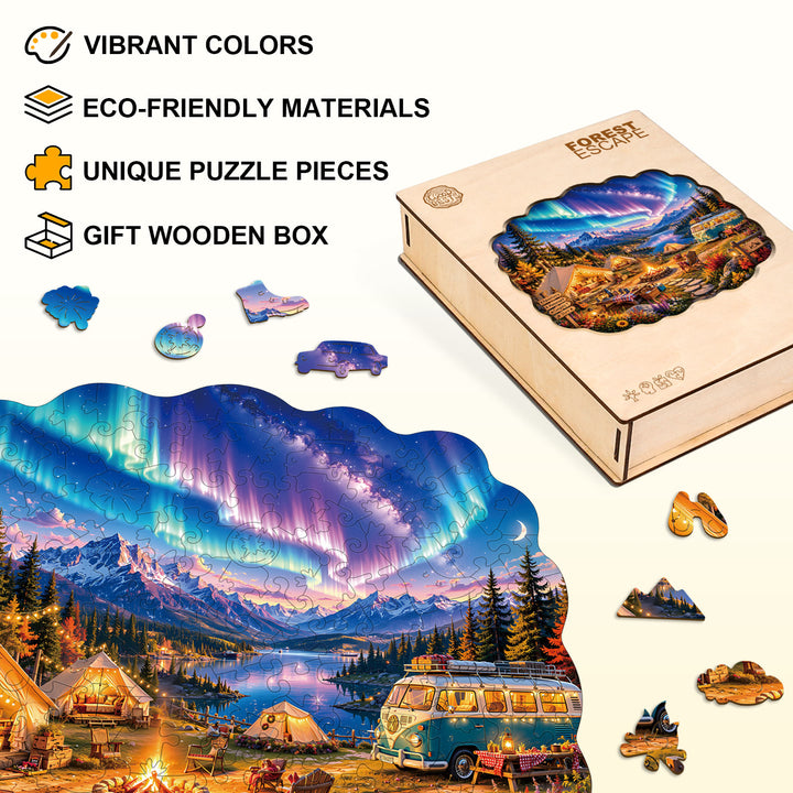 Aurora Camp  Wooden Jigsaw Puzzle