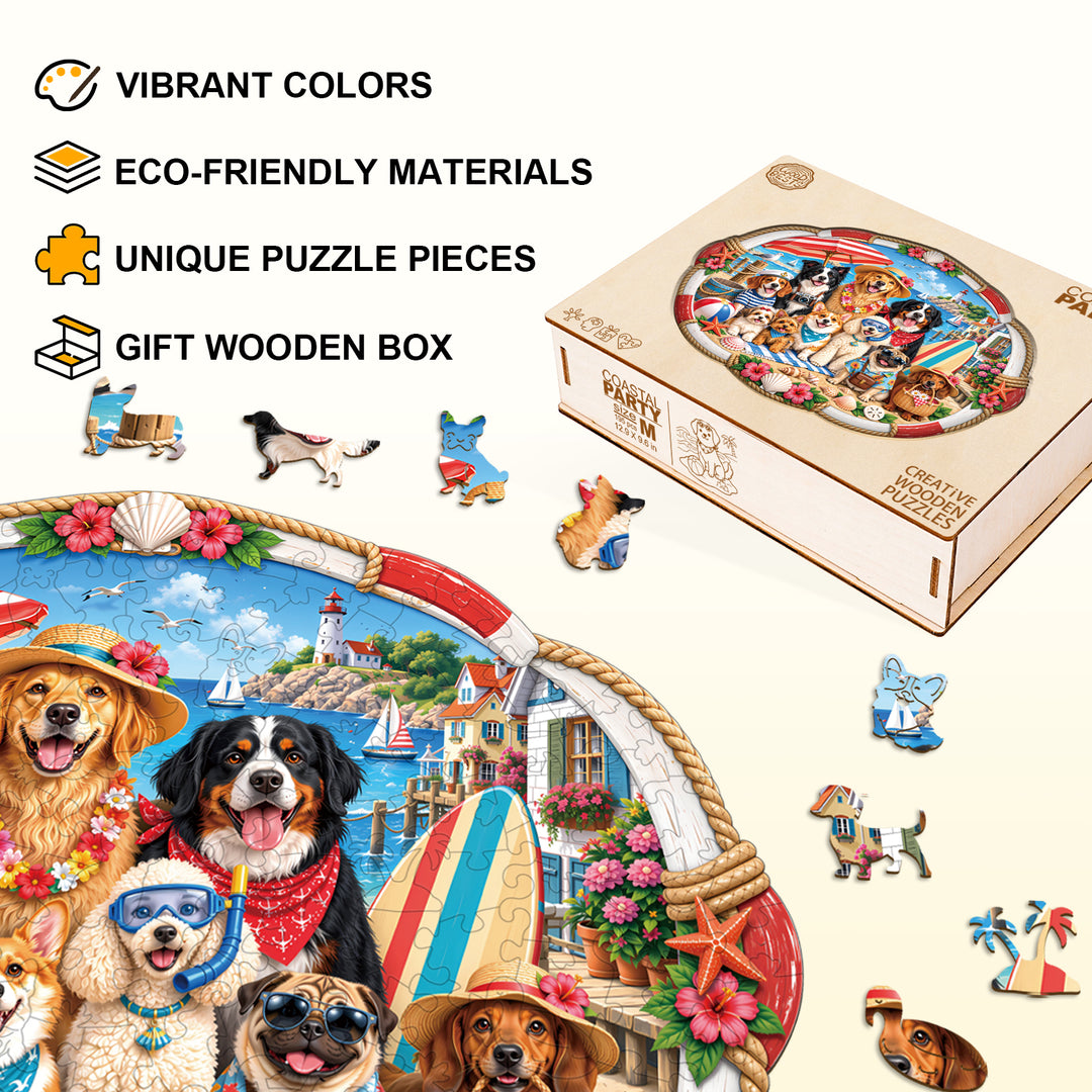 Coastal Party  Wooden Jigsaw Puzzle