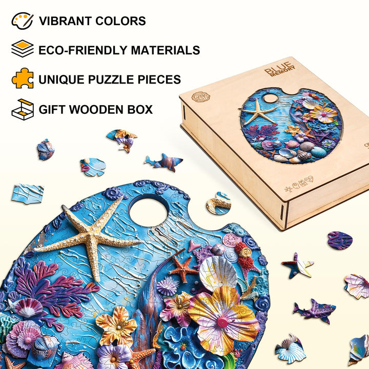 Blue Memory Wooden Jigsaw Puzzle