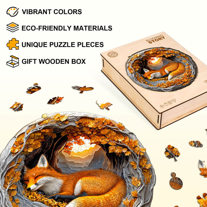 3D fox Wooden Jigsaw Puzzle