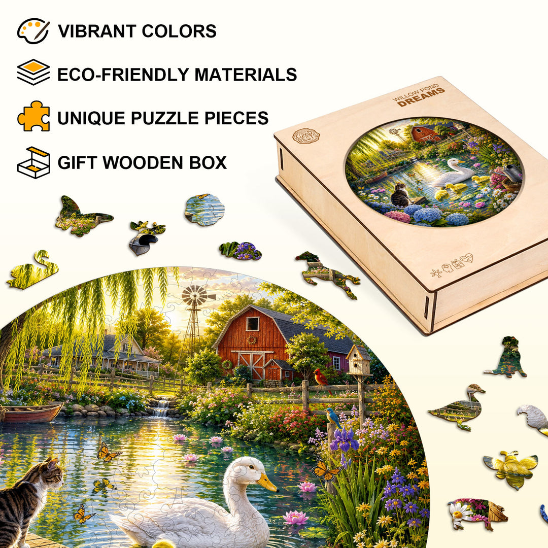Willow Pond Dreams Wooden Jigsaw Puzzle
