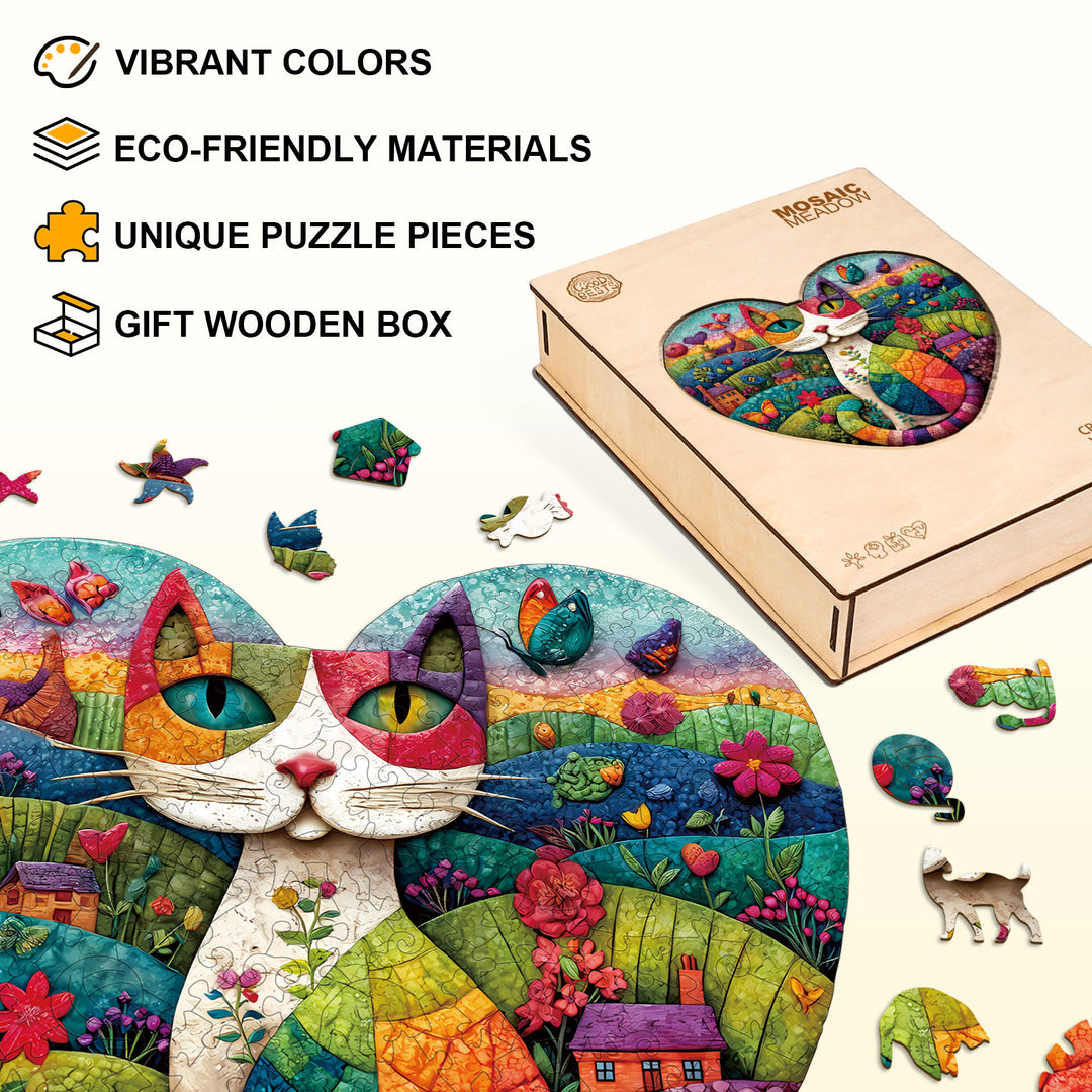 Mosaic Meadow Wooden Jigsaw Puzzle