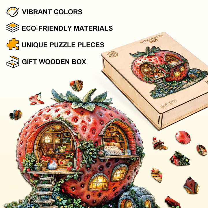Strawberry Hut Wooden Jigsaw Puzzle