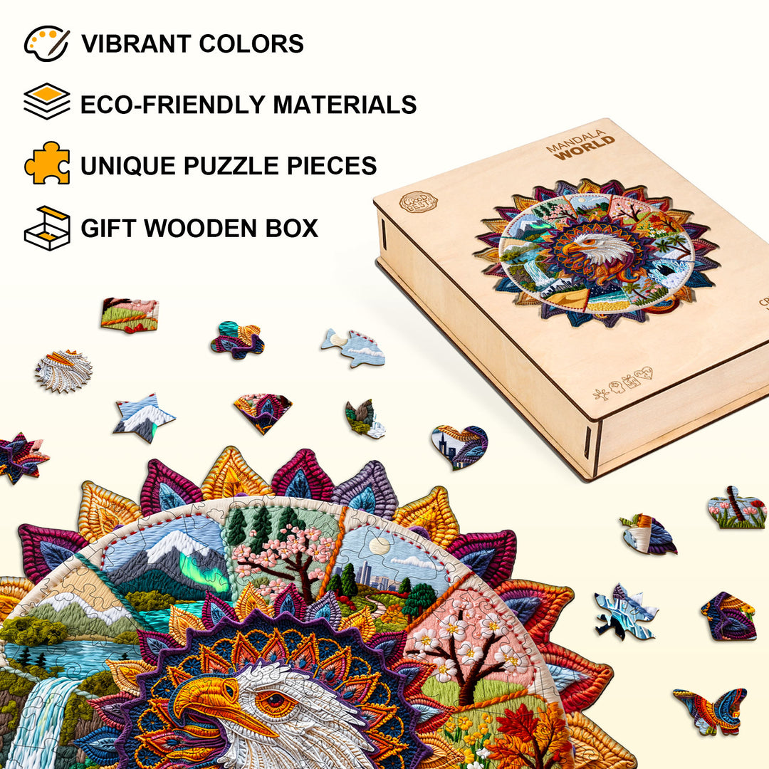 Mandala World Wooden Jigsaw Puzzle