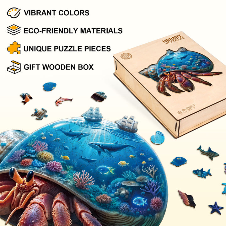 Hermit Voyage Wooden Jigsaw Puzzle