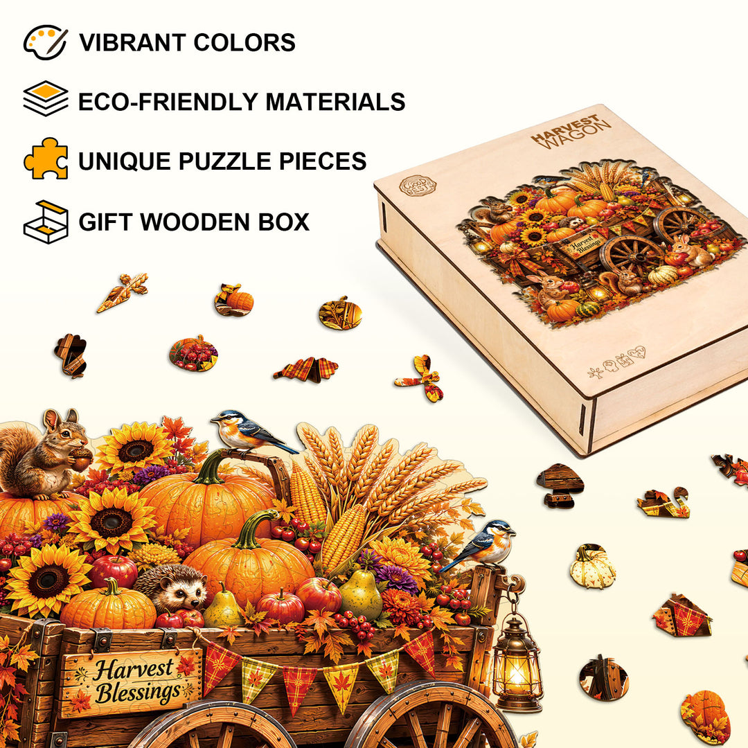 Harvest Wagon Wooden Jigsaw Puzzle