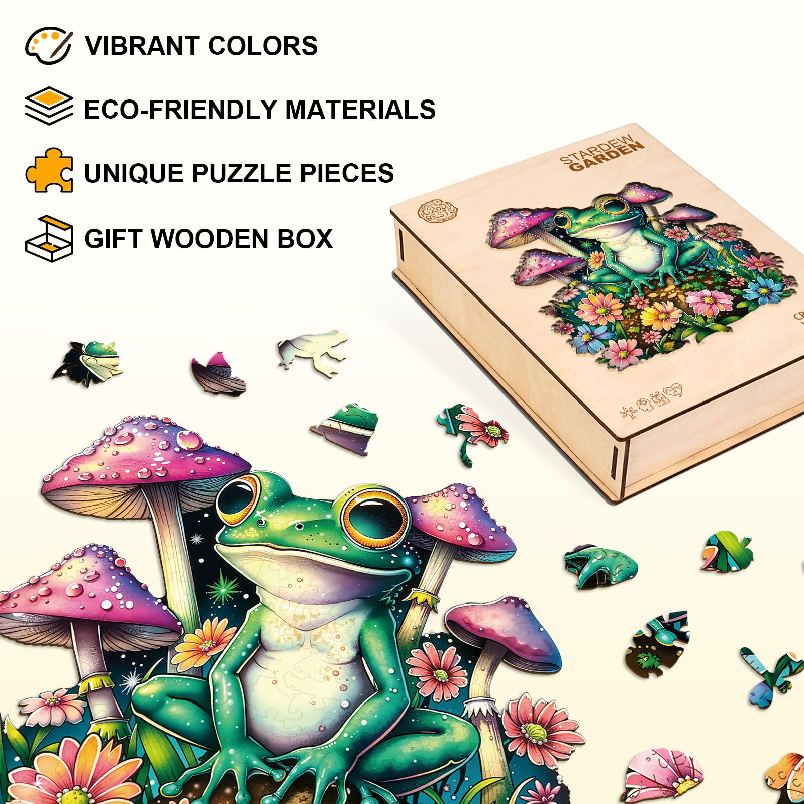 Puzzle en Bois Grenouille Jardin Stardew