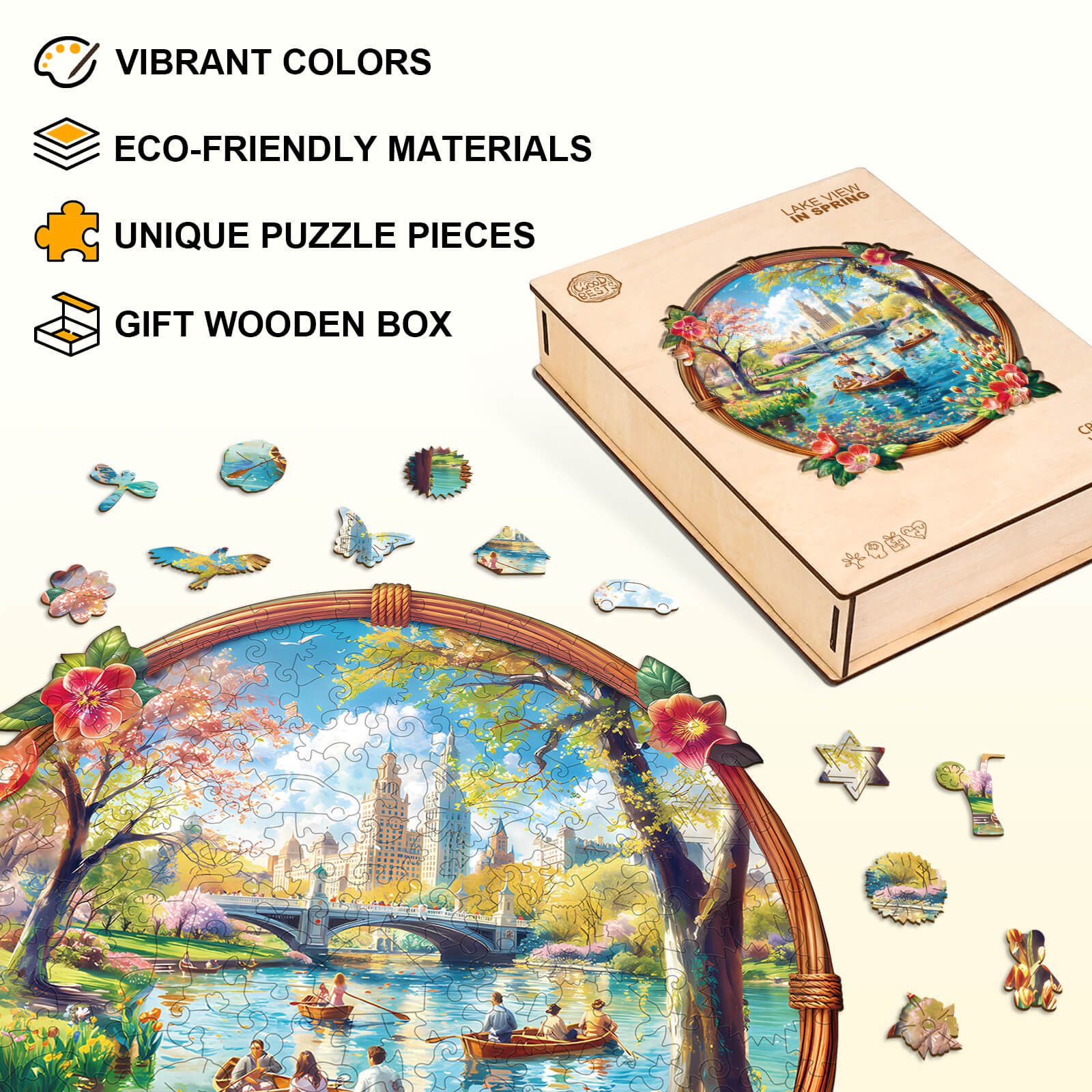 Puzzle en bois Vue du lac au printemps