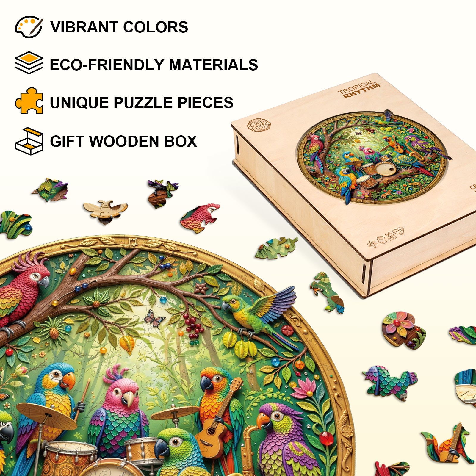 Tropical Rhythm Wooden Jigsaw Puzzle