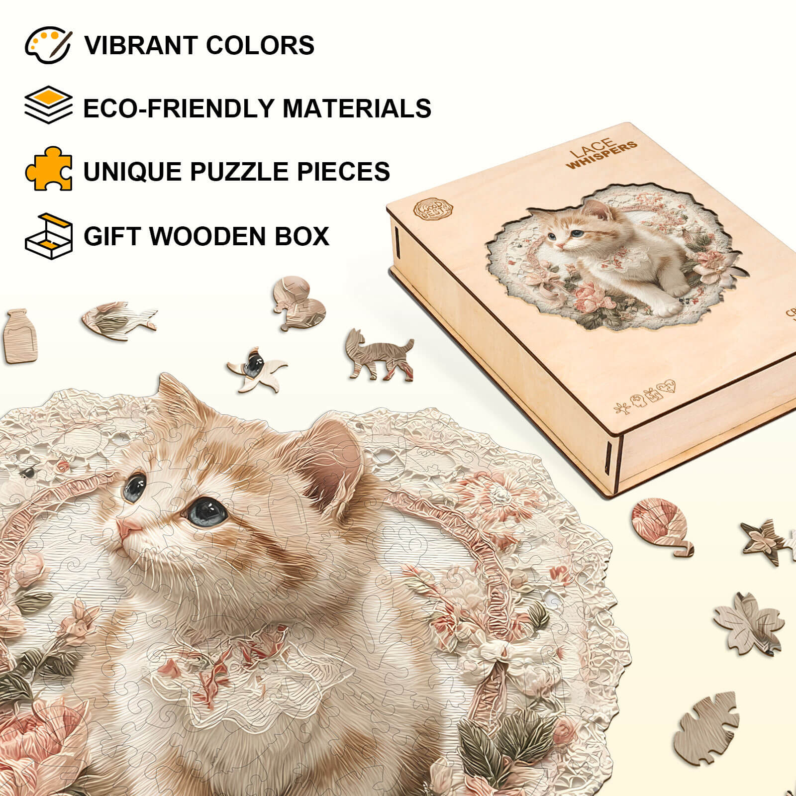 Lace Whispers Wooden Jigsaw Puzzle