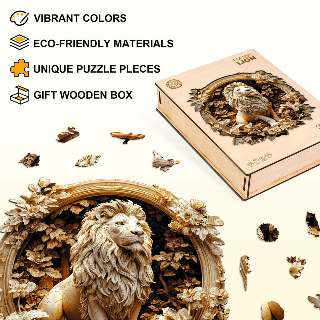 Forest lion Wooden Jigsaw Puzzle