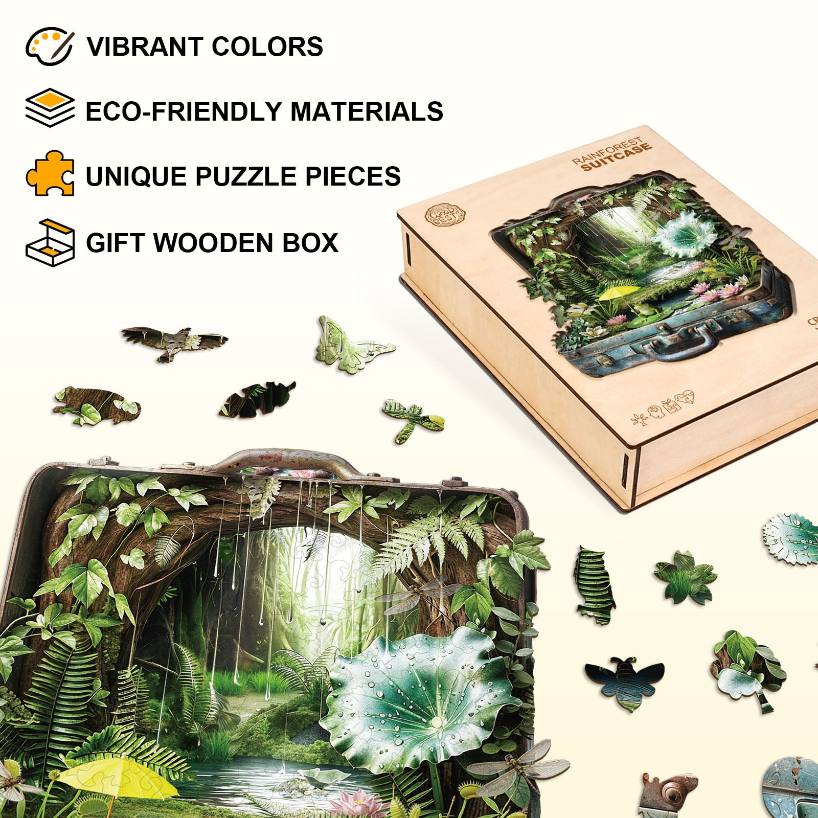 Puzzle en bois Valise de la forêt tropicale