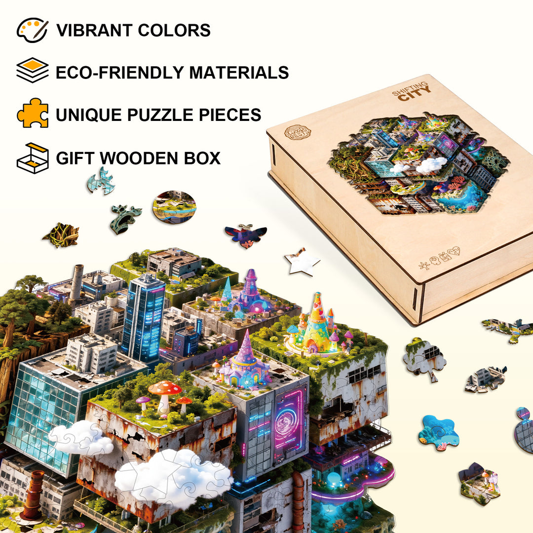 Shifting City Wooden Jigsaw Puzzle