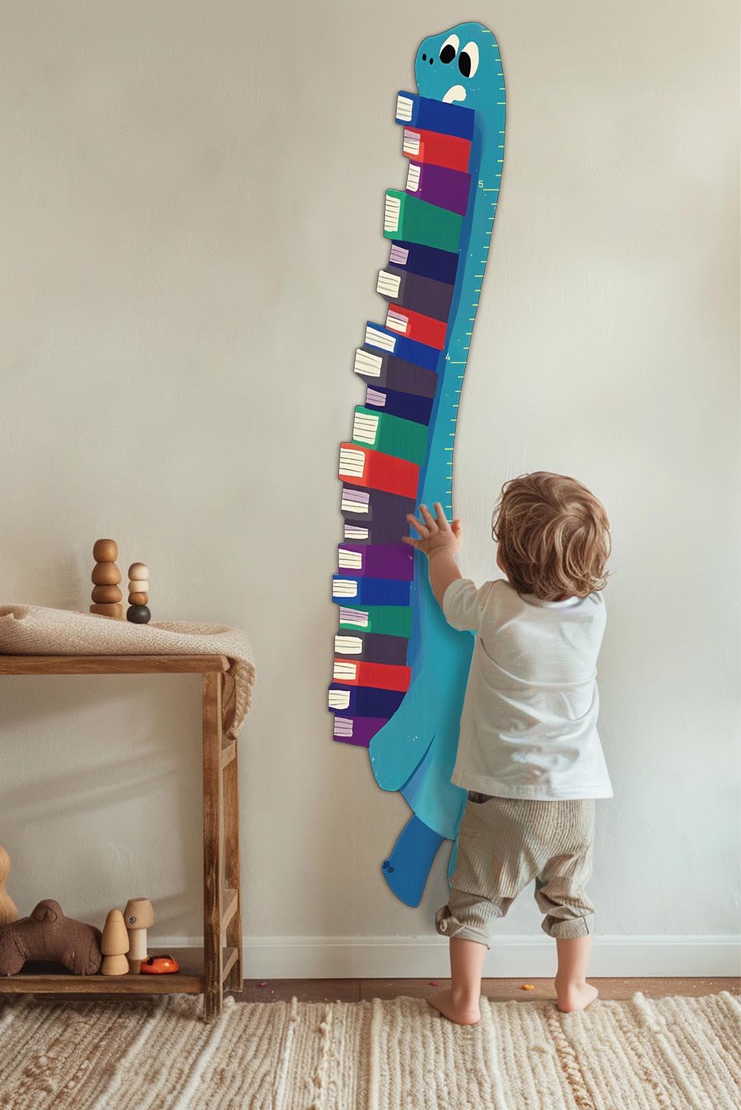 Personalized Wooden Book Dinosaur Growth Chart Ruler Clearance Sale
