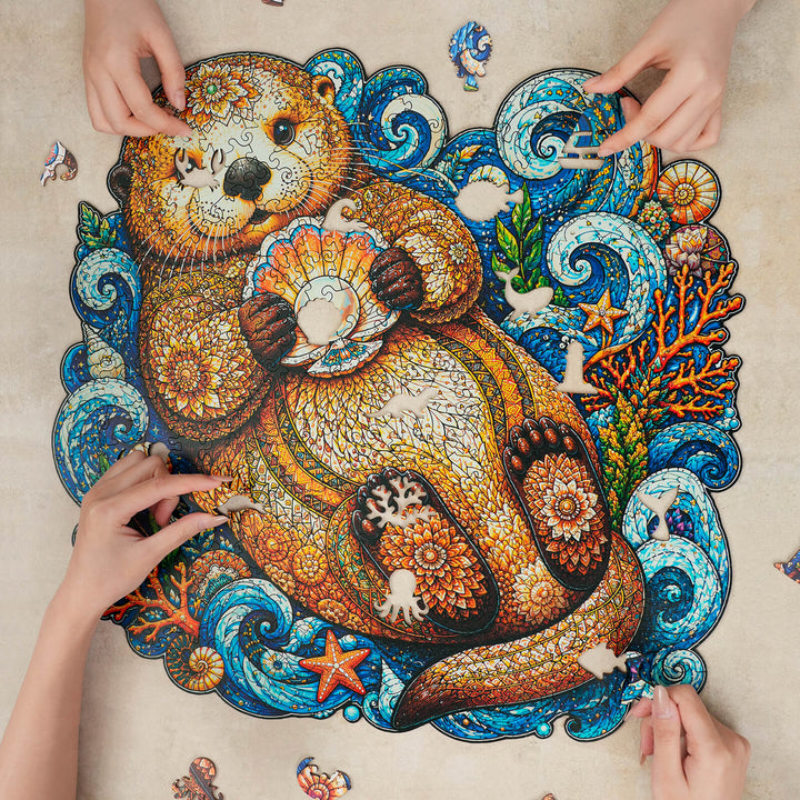 Treasure Keeper Otter Wooden Jigsaw Puzzle