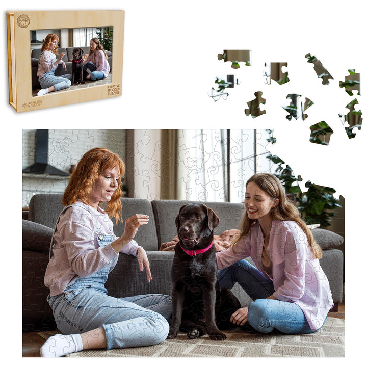 Personalized Photo Wooden Puzzle - Pet Lover Theme