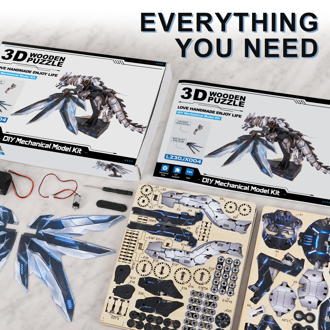3D Wooden Mechanical Kit - Mechanical Dragon