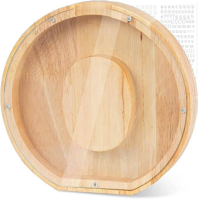 Inside view of a round wooden bowl showcasing its smooth interior and natural wood finish.