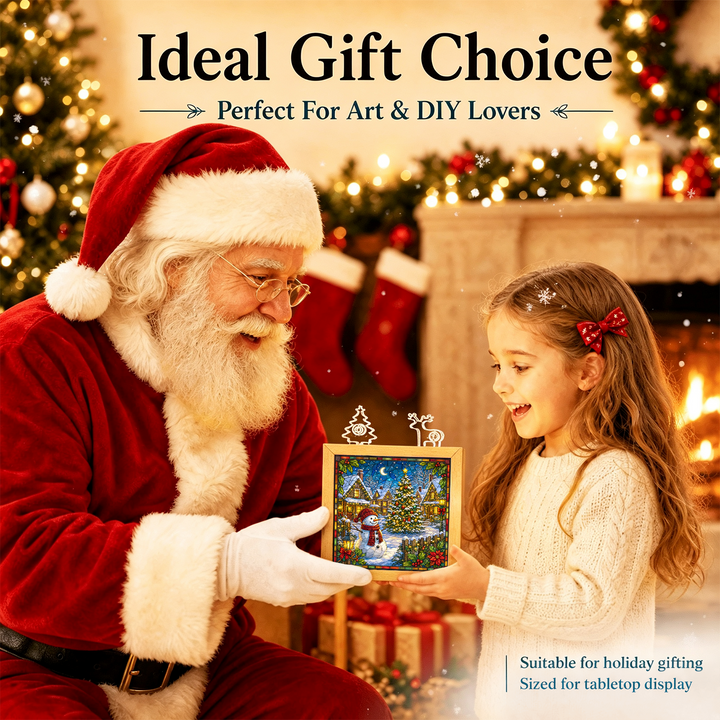Acrylic Puzzle Night Light - Christmas Snow Village