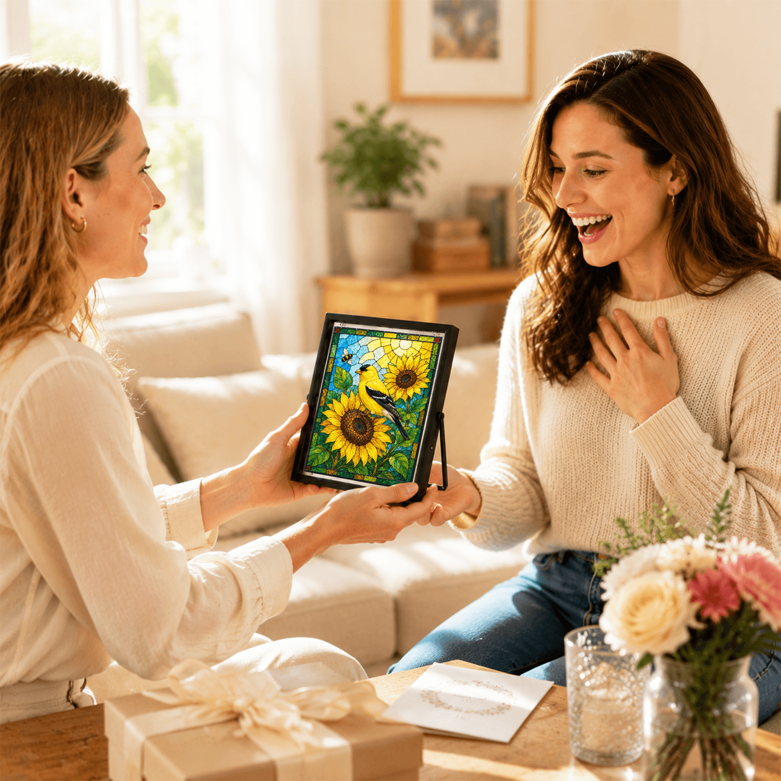 Acrylic Sunflower Puzzle – Golden Bloom Art Piece