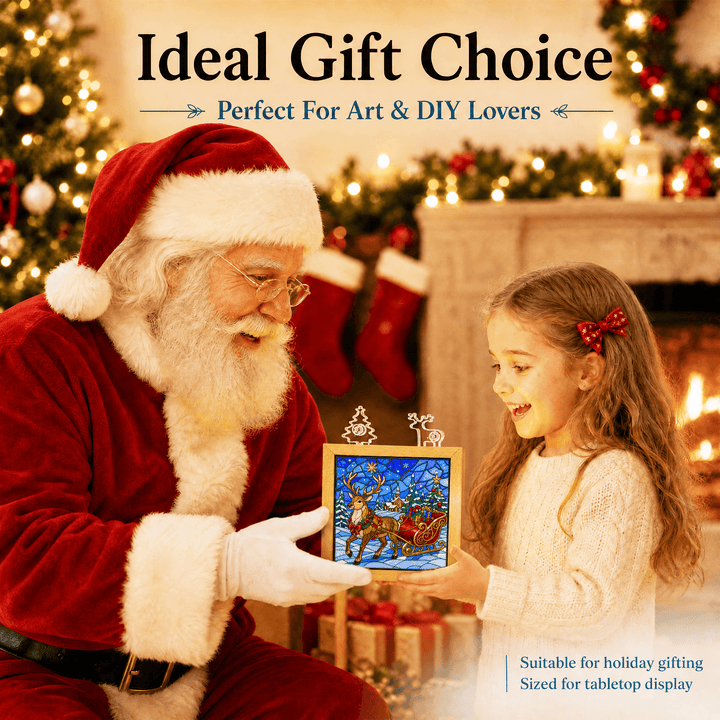 Acrylic Puzzle Night Light - Snowy Reindeer