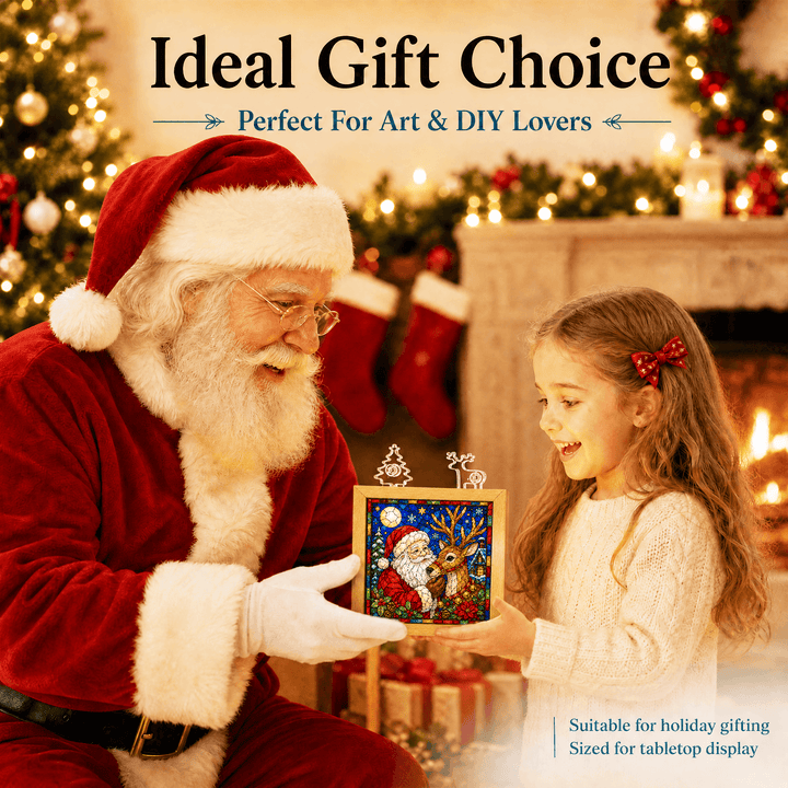 Acrylic Puzzle Night Light - Santa Claus and Reindeer
