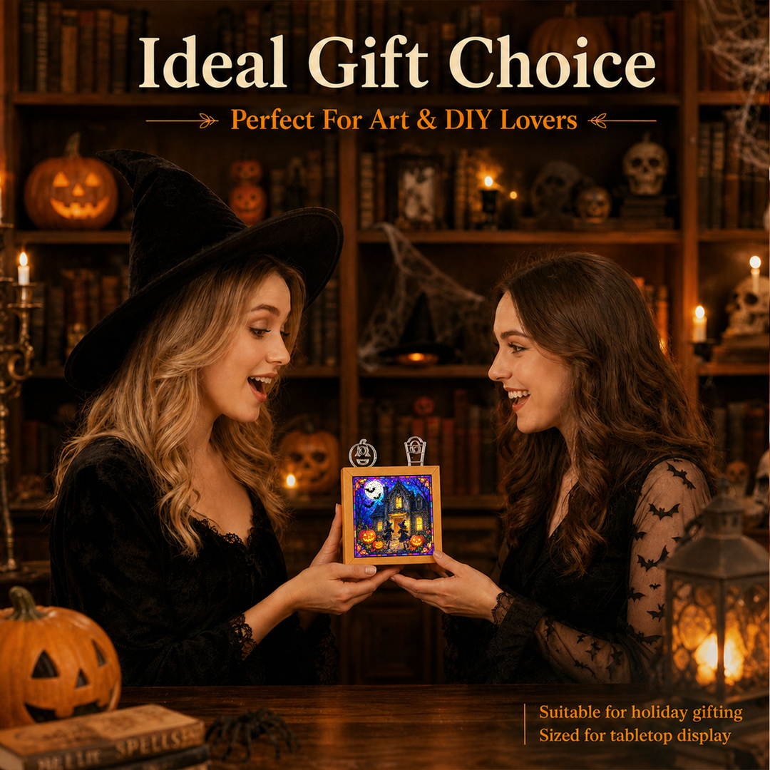 Acrylic Puzzle Night Light - Two Witches' Night Visit