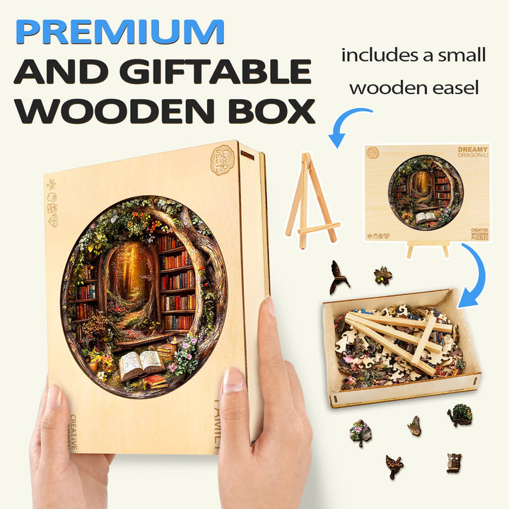 Baumhaus Bibliothek Holzpuzzle
