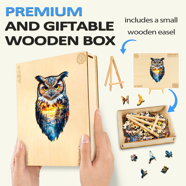 Puzzle en bois Hibou de la forêt