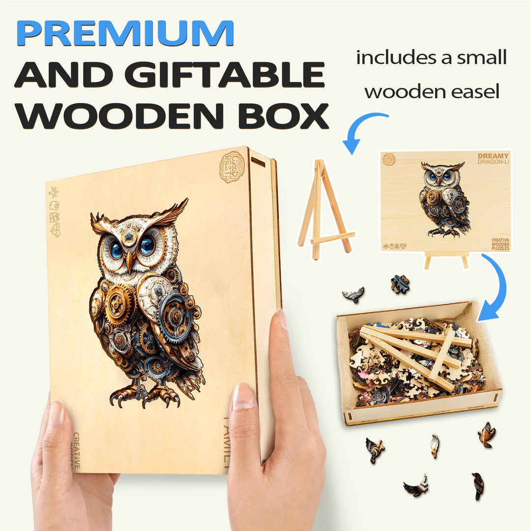 Mechanical Owl Wooden Jigsaw Puzzle