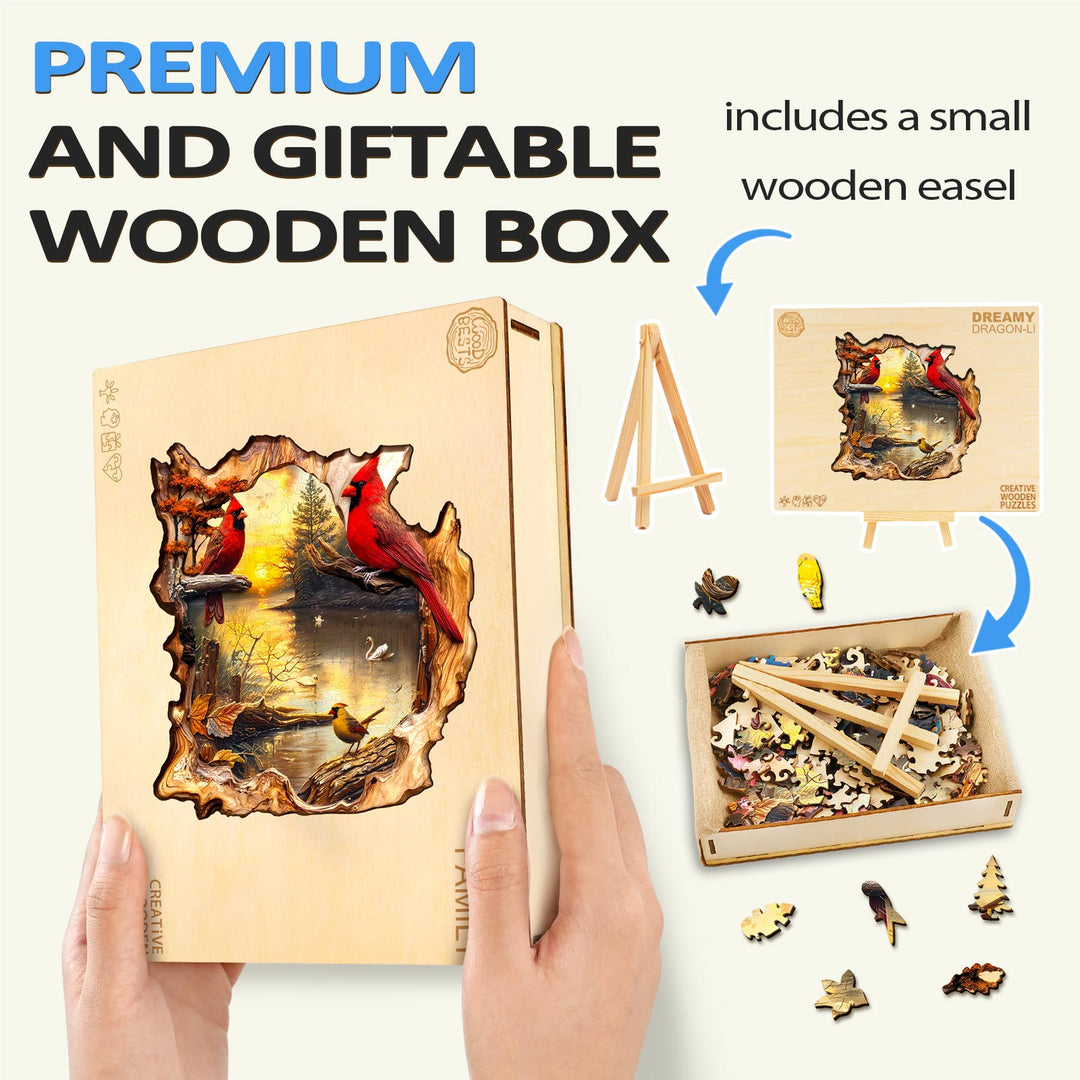 Sunset Lake Wooden Jigsaw Puzzle