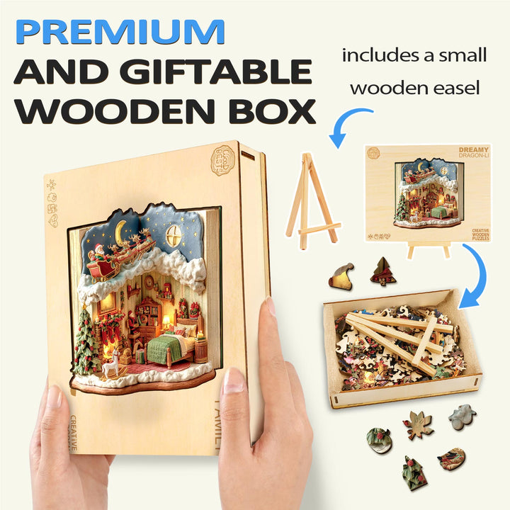 Christmas Eve in the Book Wooden Jigsaw Puzzle