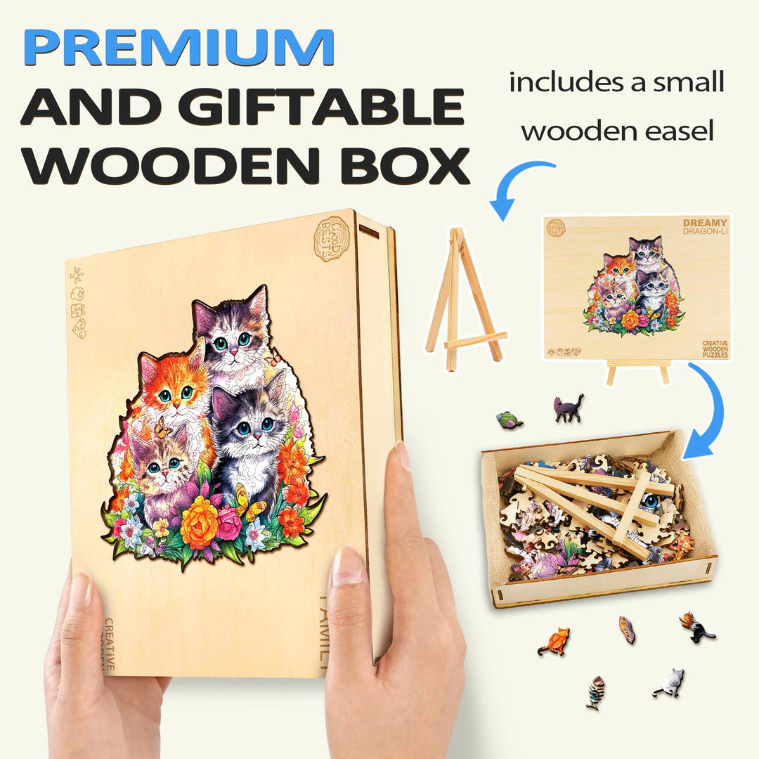 Puzzle en bois de chaton mignon