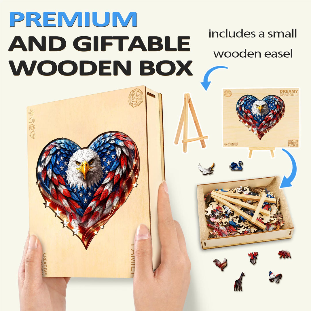 Puzzle en bois Eagle-2 patriotique