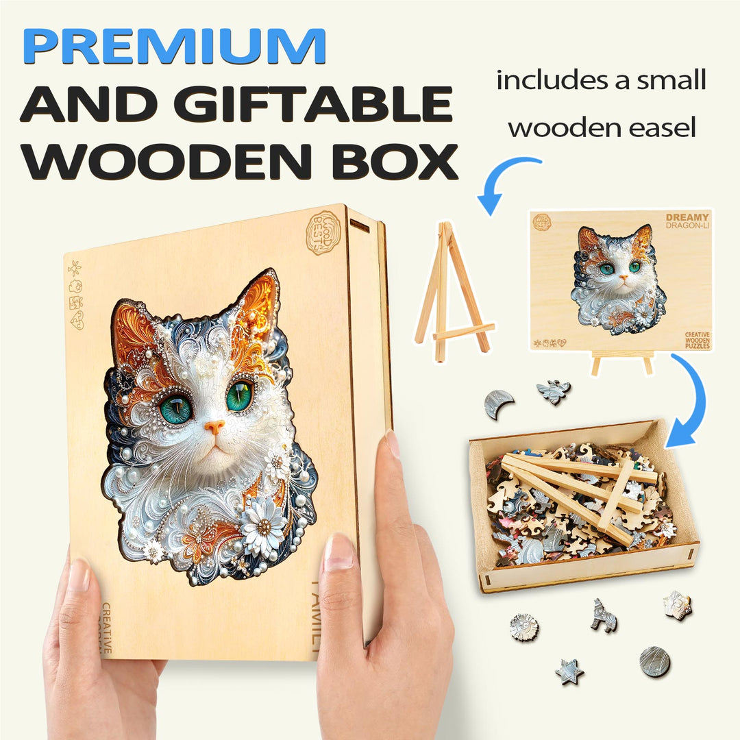 Jewelry Kitten Wooden Jigsaw Puzzle
