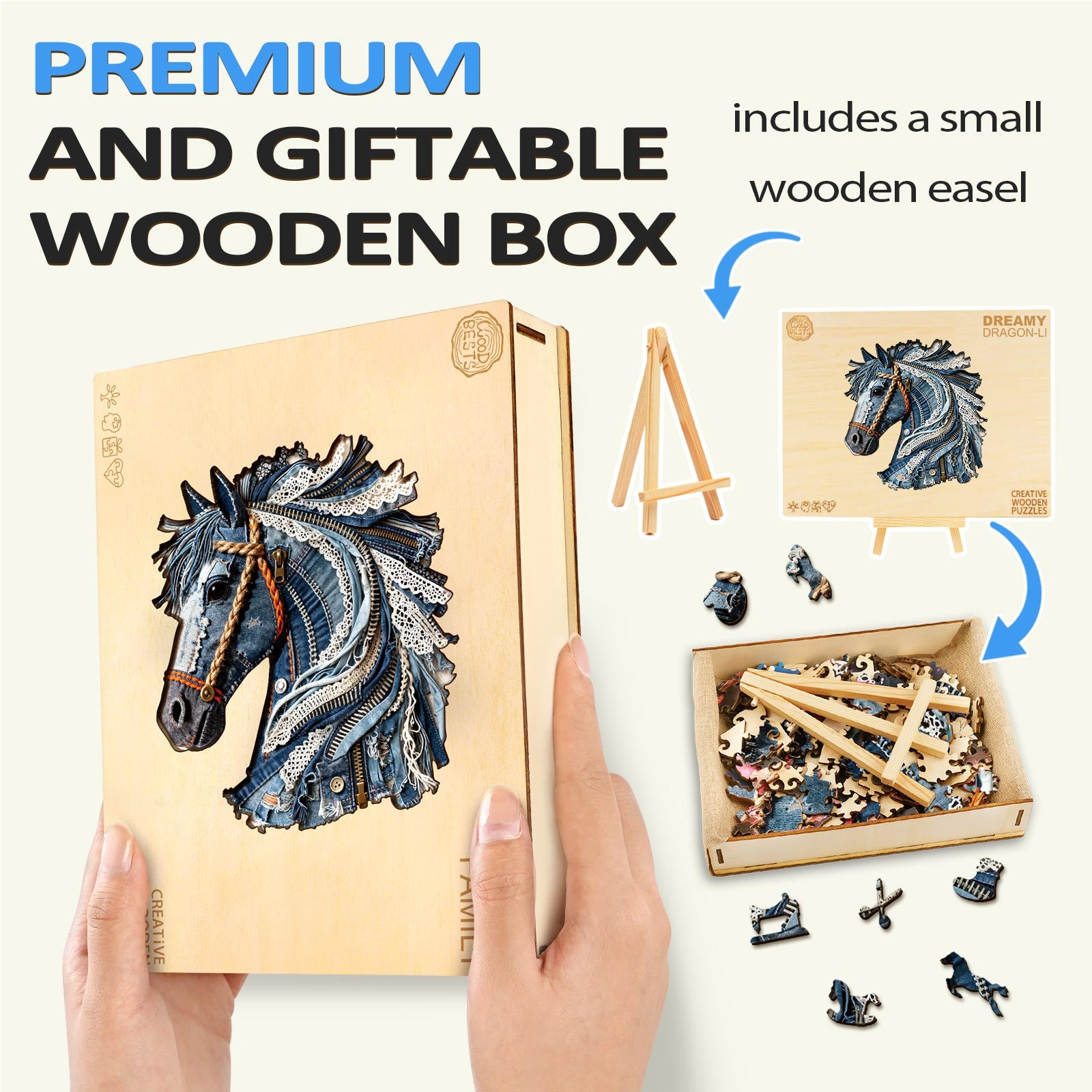 Denim Horse Wooden Jigsaw Puzzle