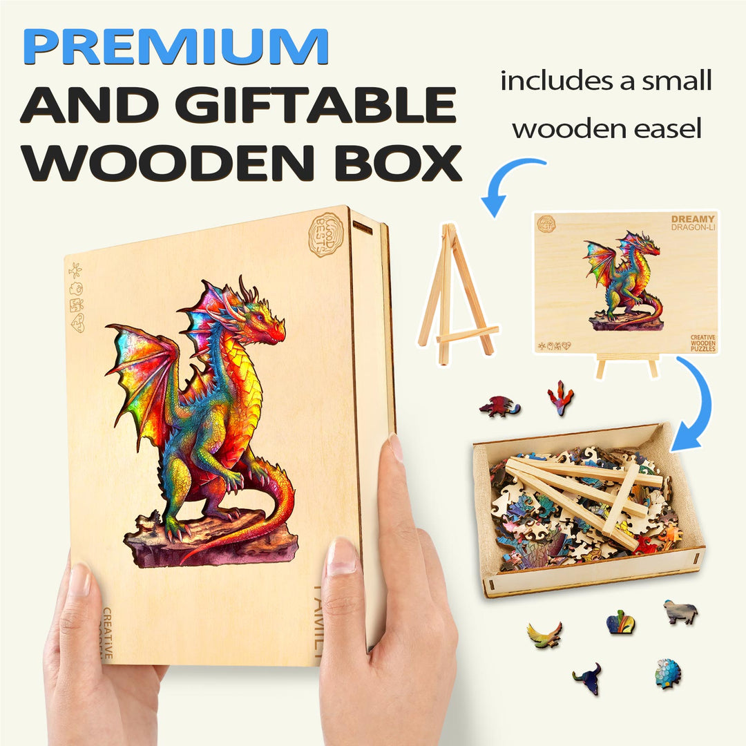 Puzzle en bois Dragon Coloré-2